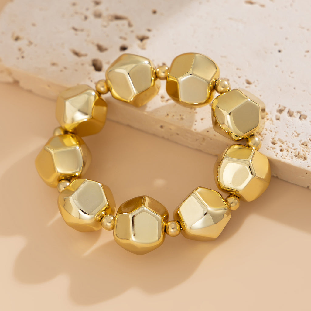 🔵 Necklace Set + Circular Cut-Edge CCB Beads – Irregular Chunky Necklace