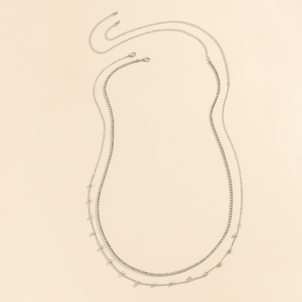 ✨ Waist Chain + Double-Layer Rhinestone Body Belt – Beach Glam