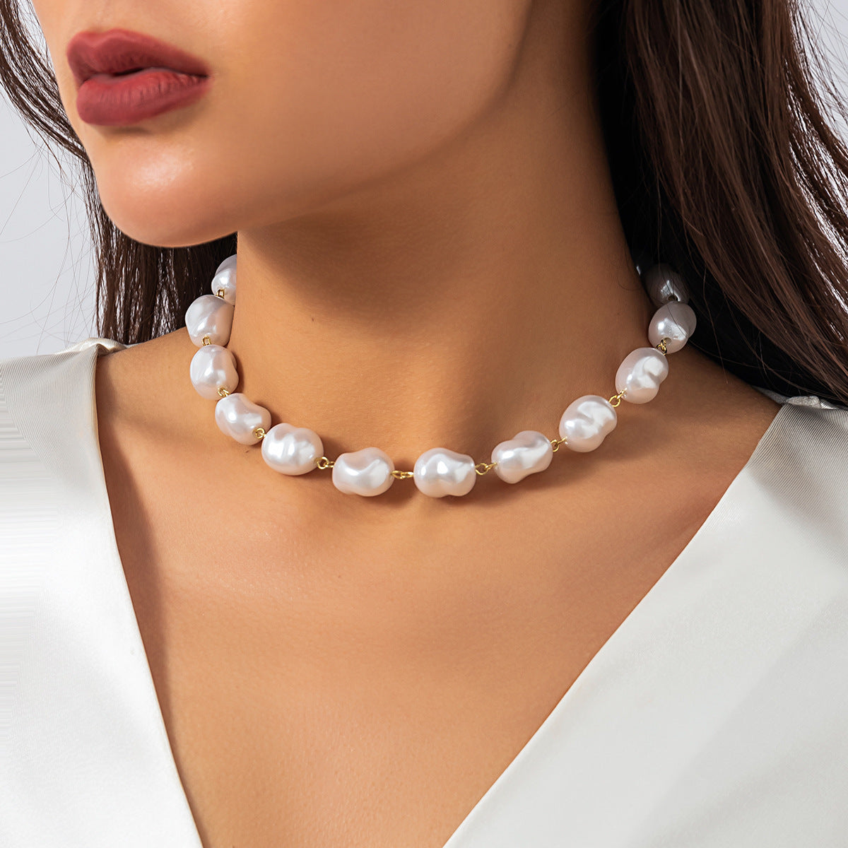 💫 Necklace + Woven Pearl Baroque Layered Necklace – Retro Glam