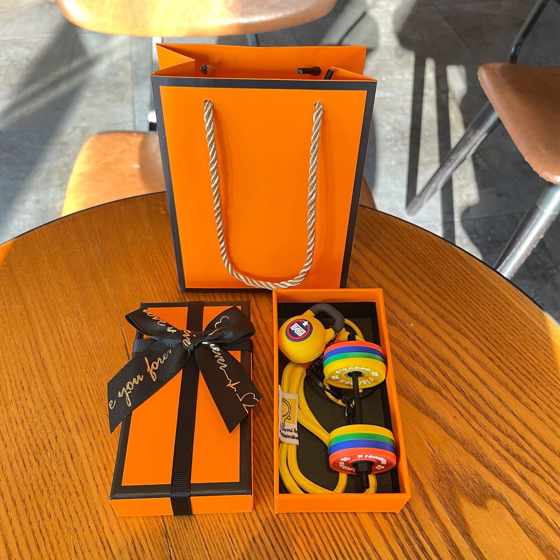 Dumbbell Silicone Keychain