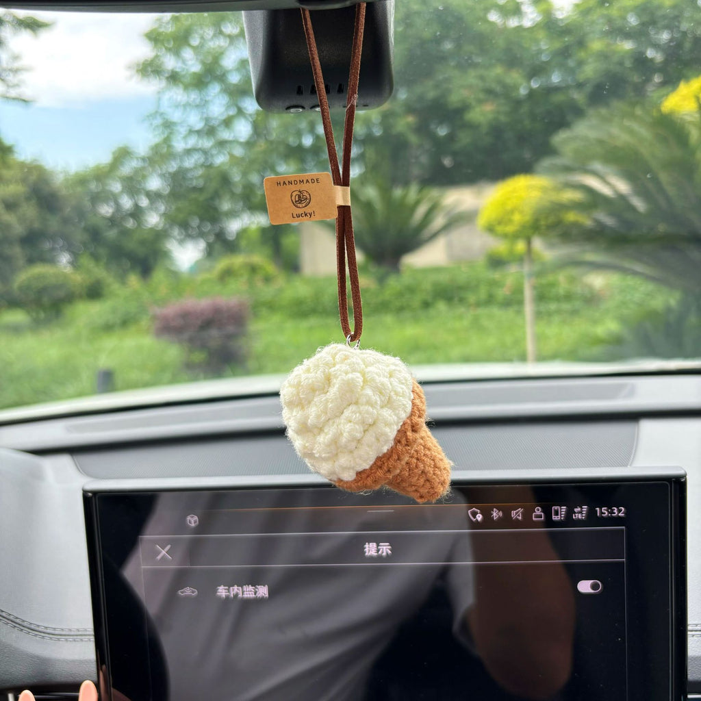 Crochet Plush Car Charm