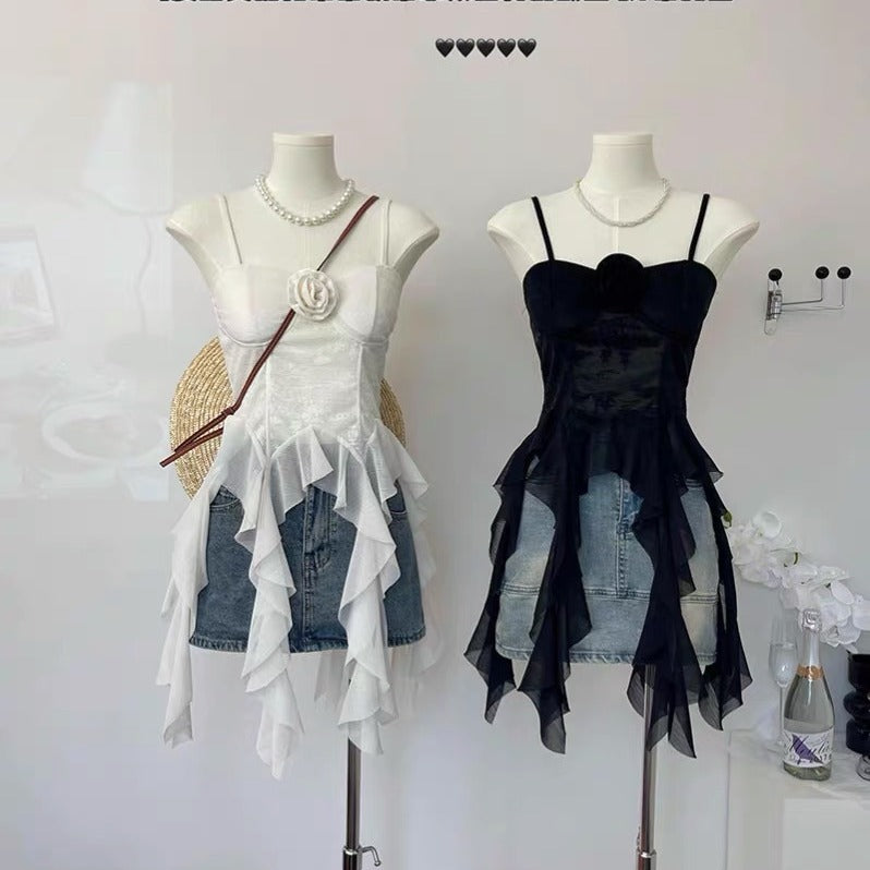 🌸 Spicy｜Asymmetrical Lace Boned Camisole