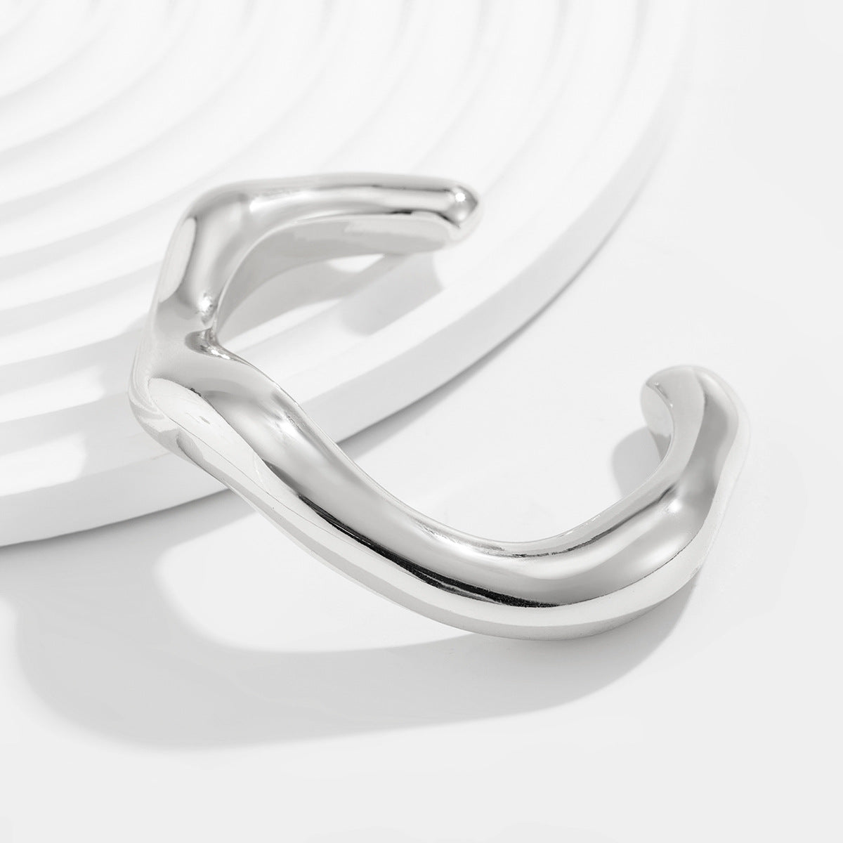 ✨ Bracelet Set + Irregular Glossy Metal CCB Bangles – Light Luxury Texture