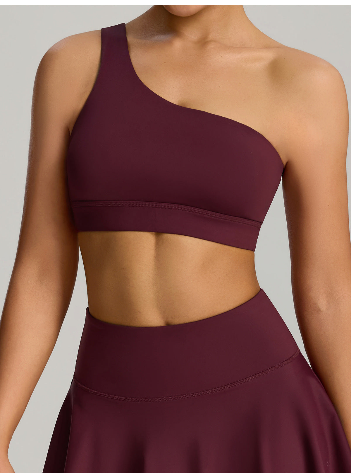 FlexBare AeroBra – One-Shoulder CloudTouch Sports Top