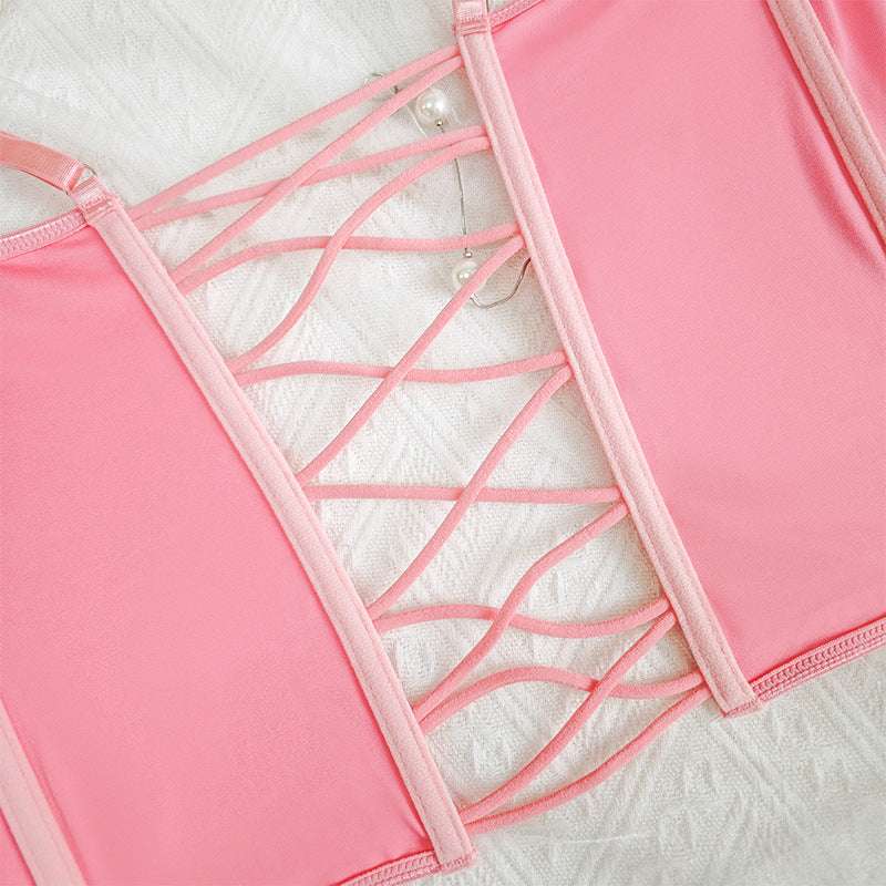 🕊️ Spicy | Lace Buckle-Front Backless Bustier