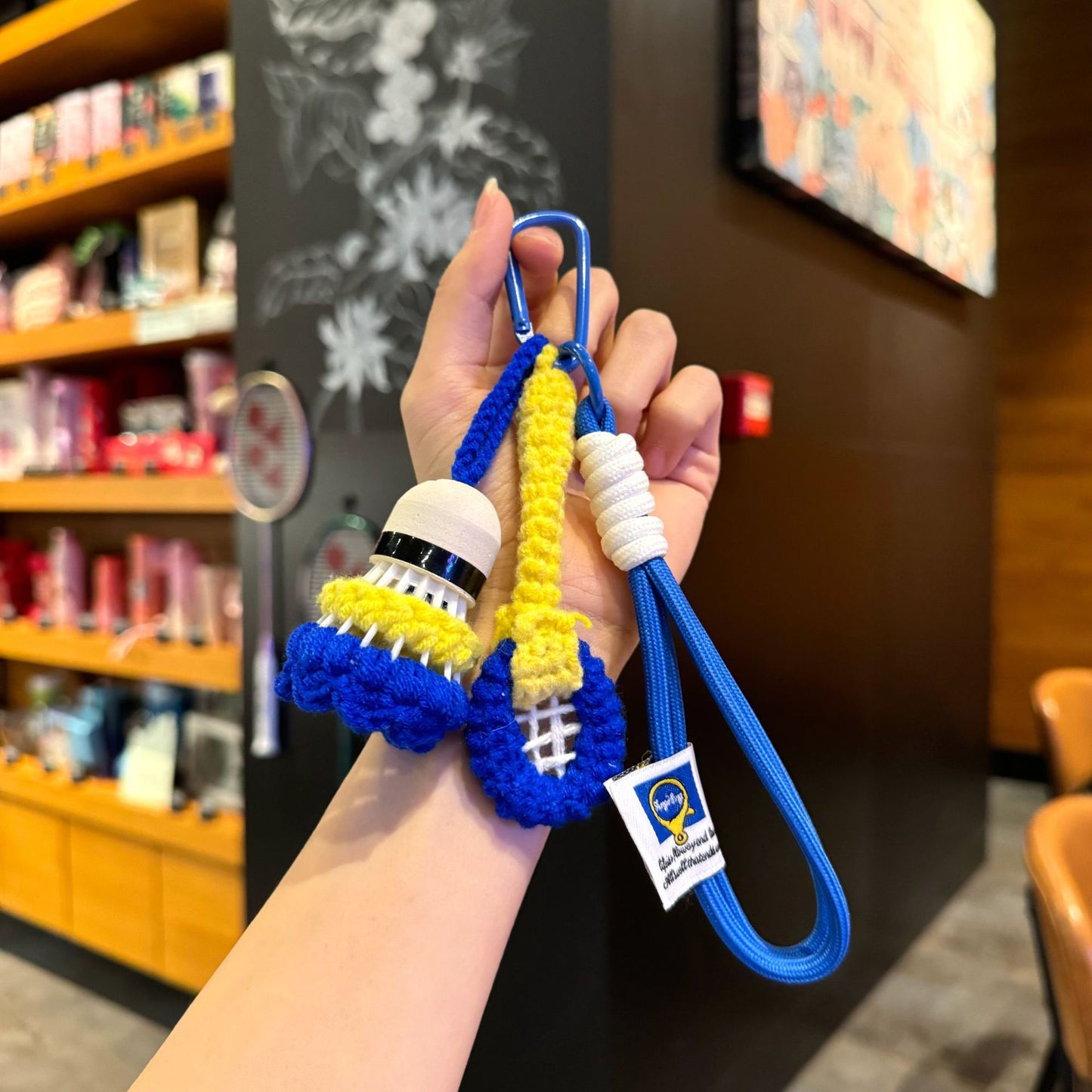 🏸 Crochet Badminton Keychain — Handmade Gift for Sporty Girls