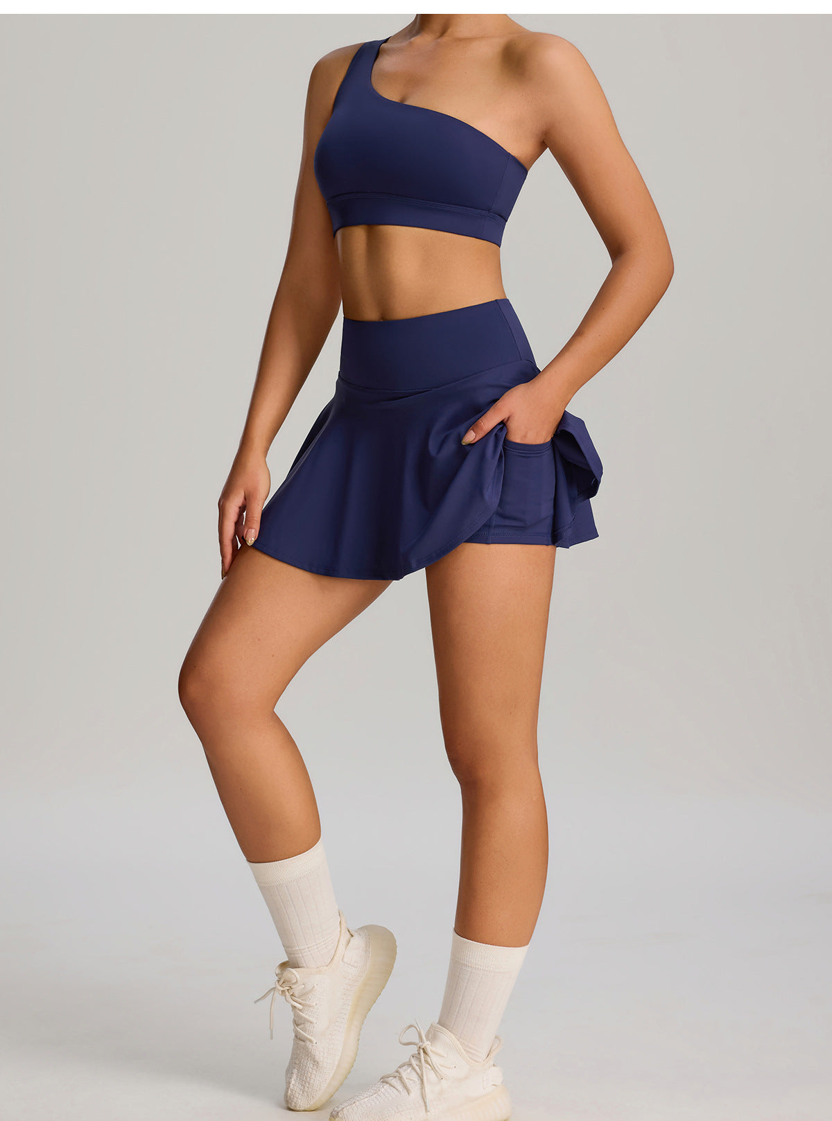 FlexBare AeroBra – One-Shoulder CloudTouch Sports Top