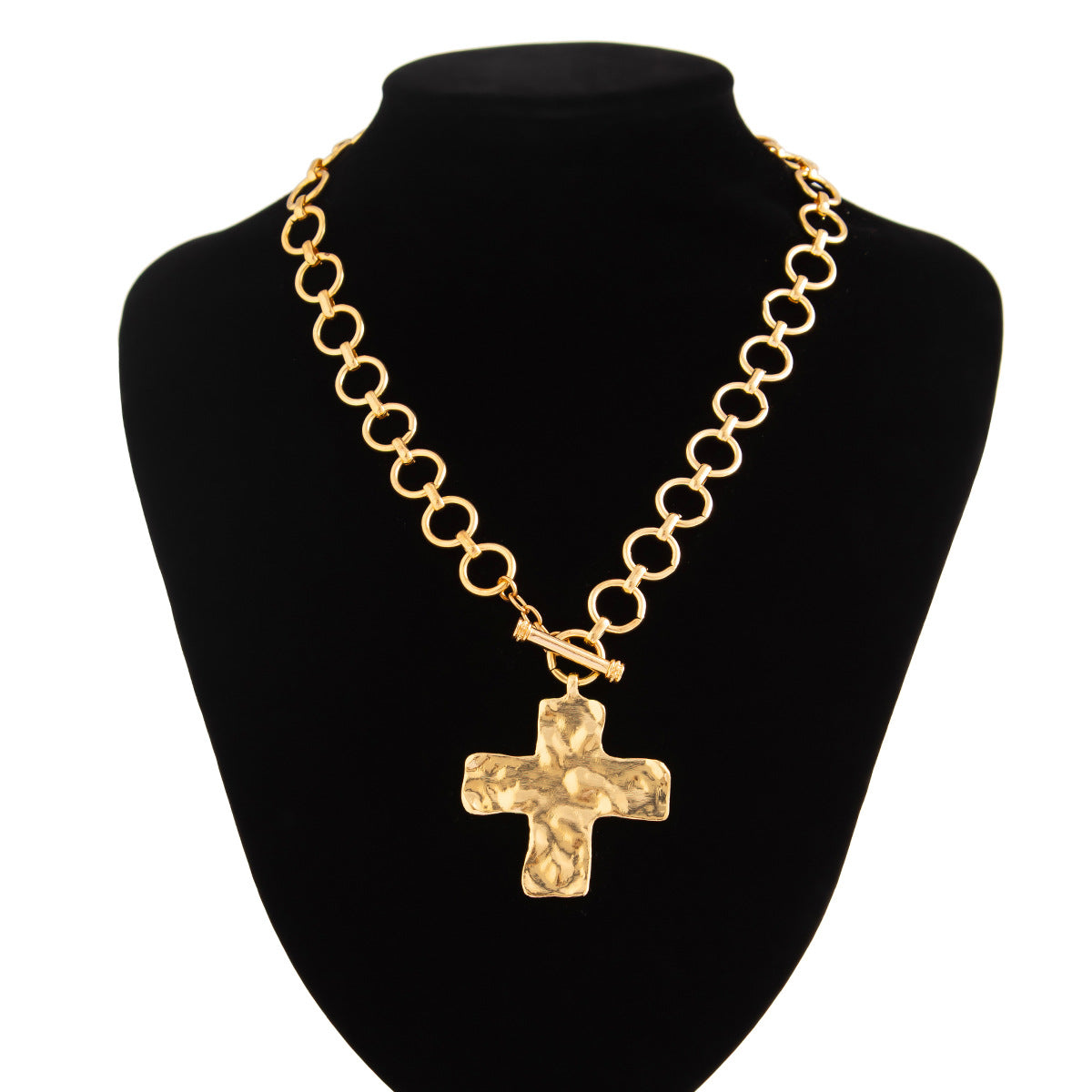 ✝️ Necklace + Alloy Cross Pendant Necklace – Minimalist Flat-Link Chain
