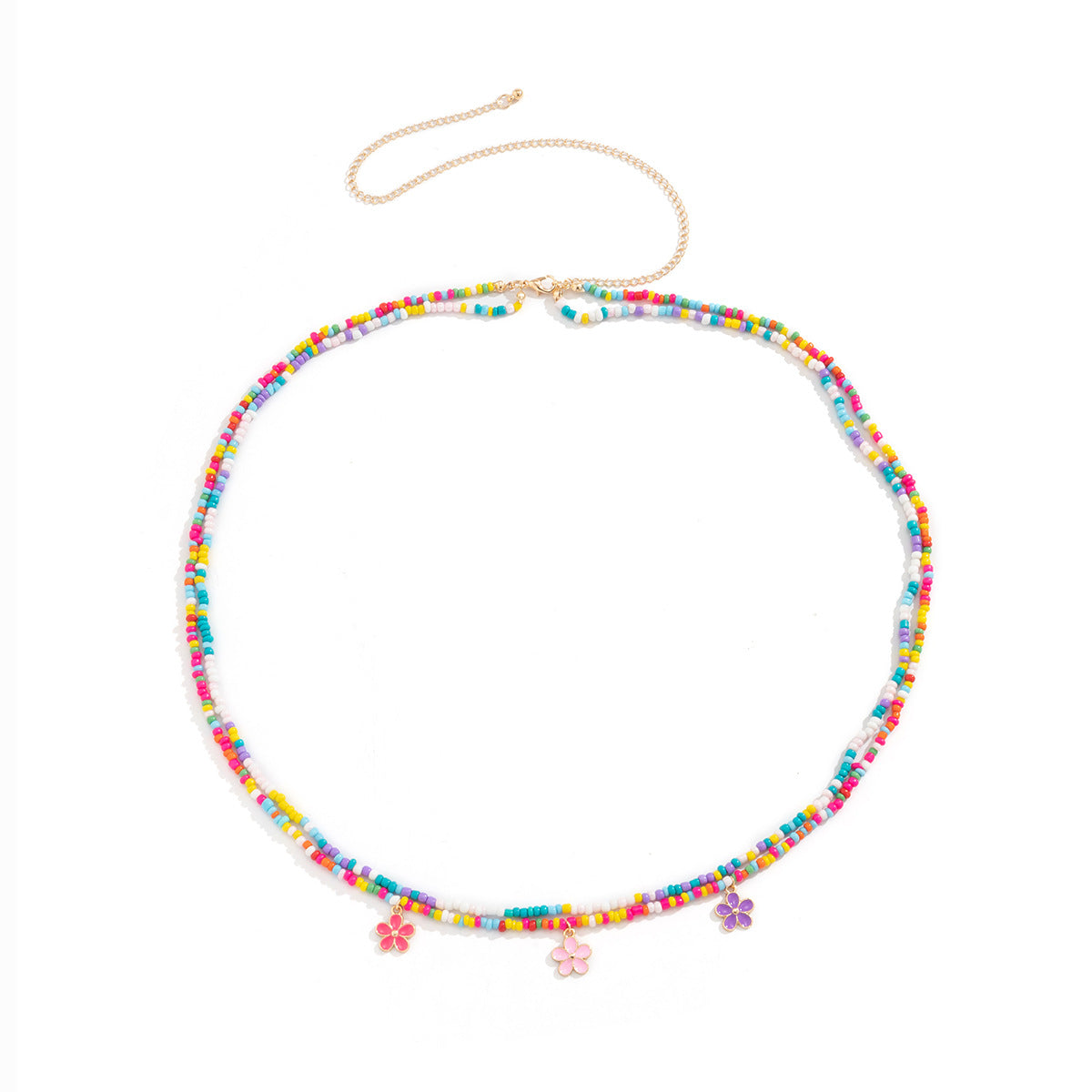🧵 Waist Chain + Double-Layer Seed Bead Tassel Body Chain