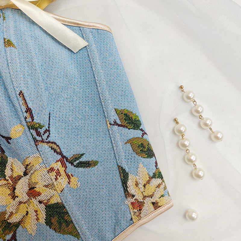 🌸 Spicy | French Floral Bow Tie Slimming Camisole