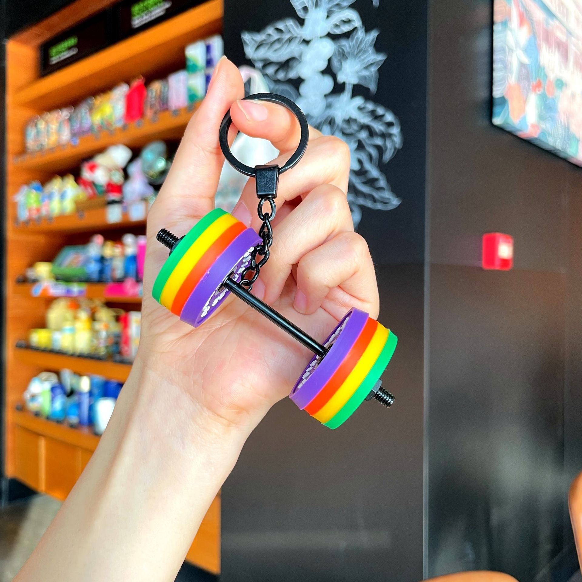 Dumbbell Silicone Keychain