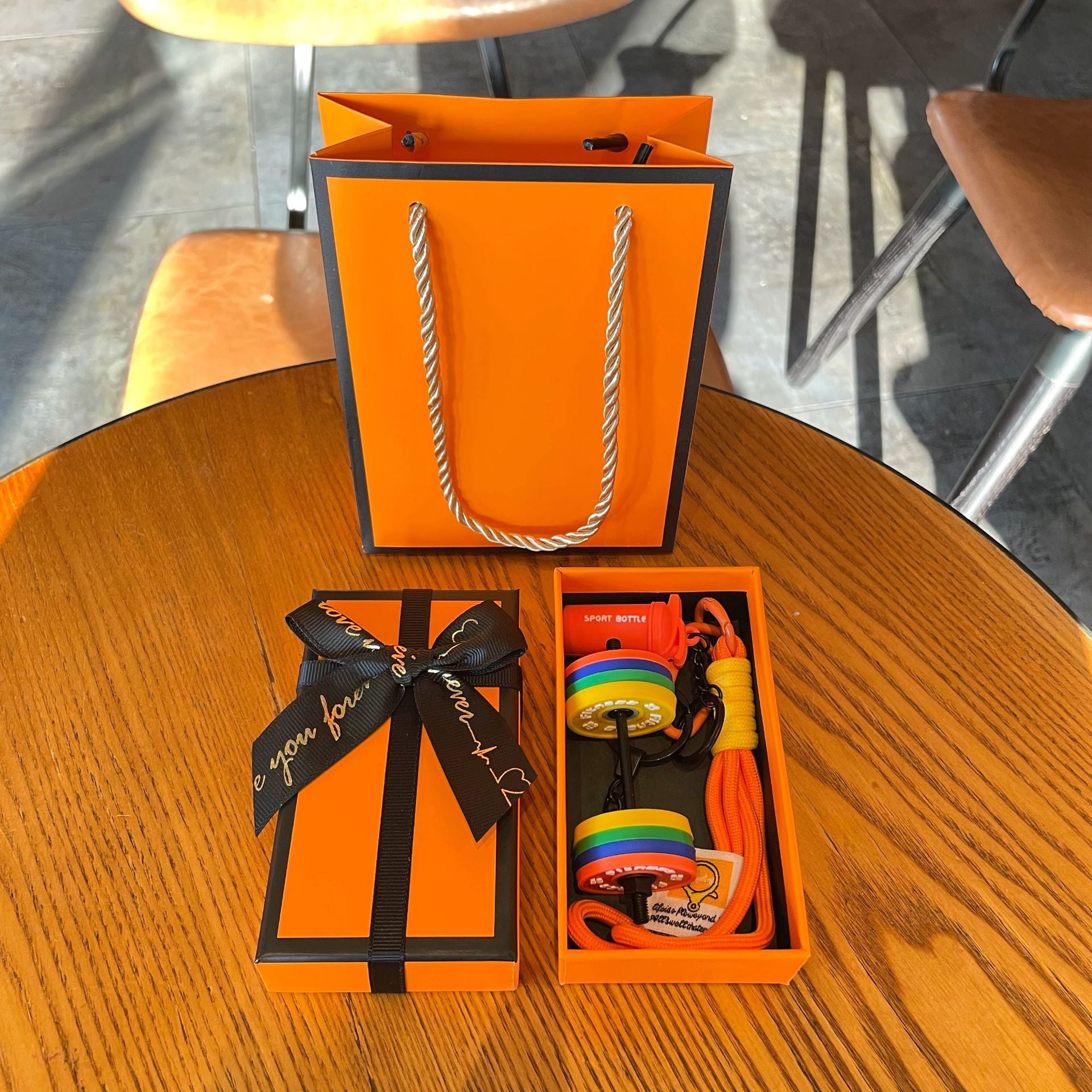 Dumbbell Silicone Keychain