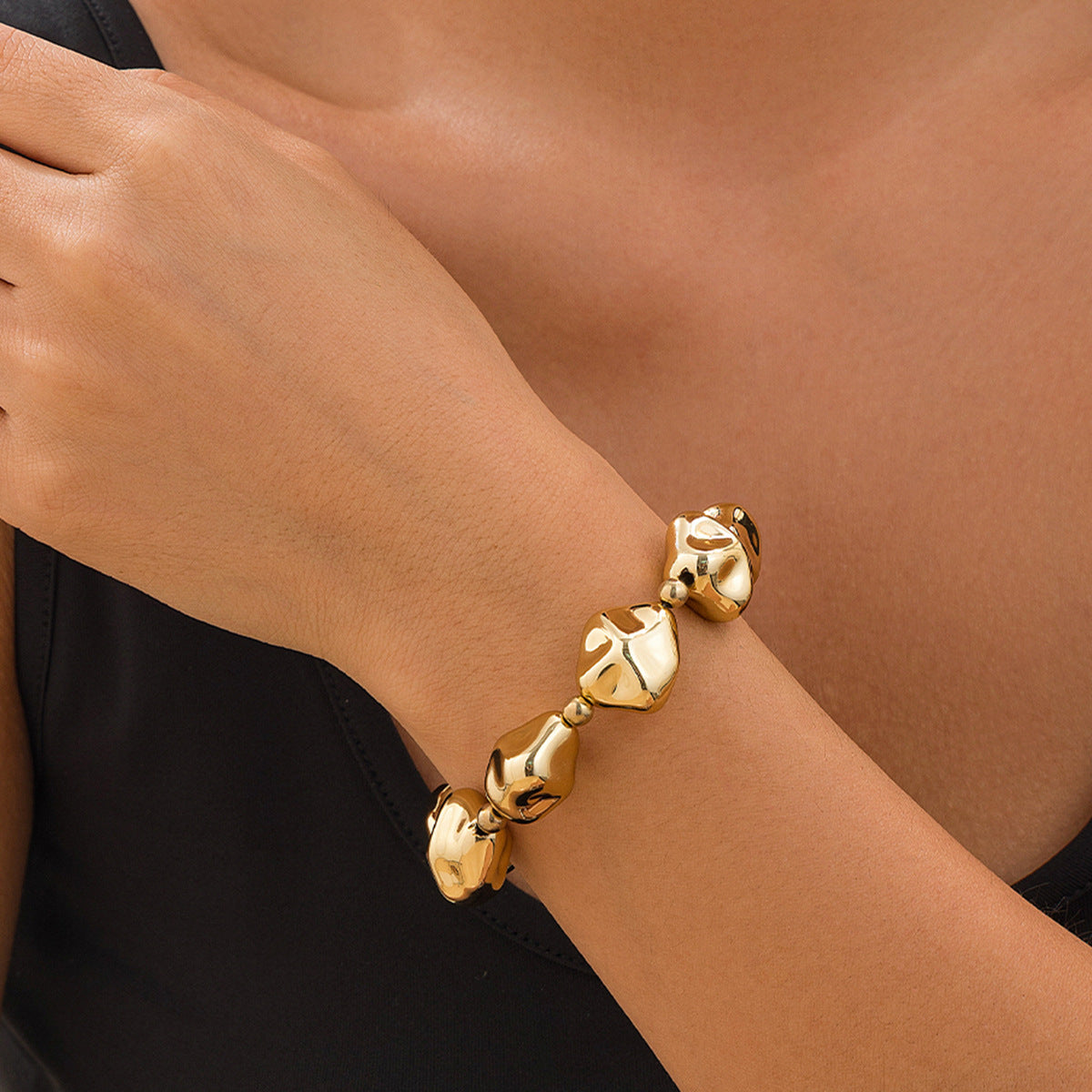 🧿 Necklace Set + Irregular CCB Beads + Geometric Pearl Layered Necklace