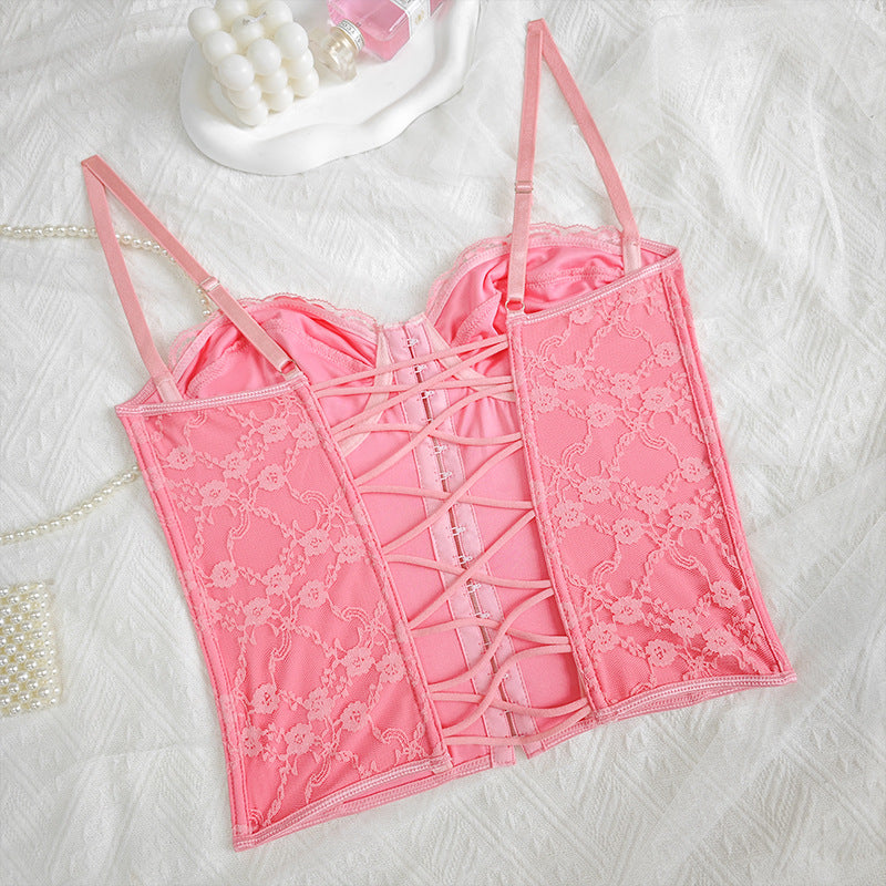 🕊️ Spicy | Lace Buckle-Front Backless Bustier