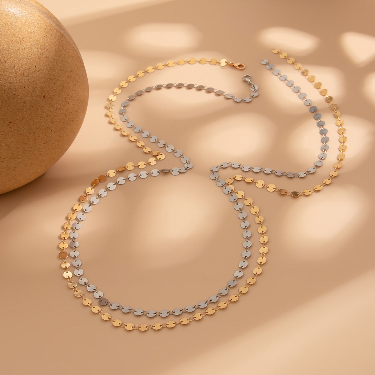 🌟 Necklace + Irregular Glitter Sequin Pendant Necklace – Minimalist