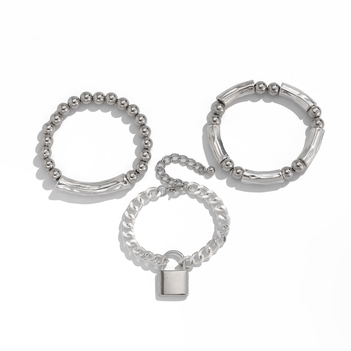 💝 Bracelet Set + Pearl Bead Bracelet With Hollow Heart Charm – Sweet Style