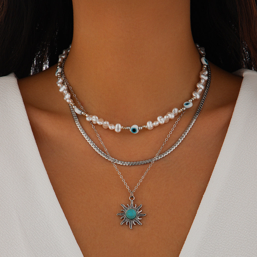 🌟 Necklace Set + Starfish Pearl Irregular Pendant Necklace – Ocean Layers