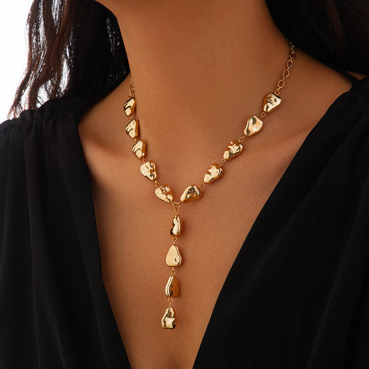 💧 Necklace + Irregular Waterdrop Pendant Baroque Necklace