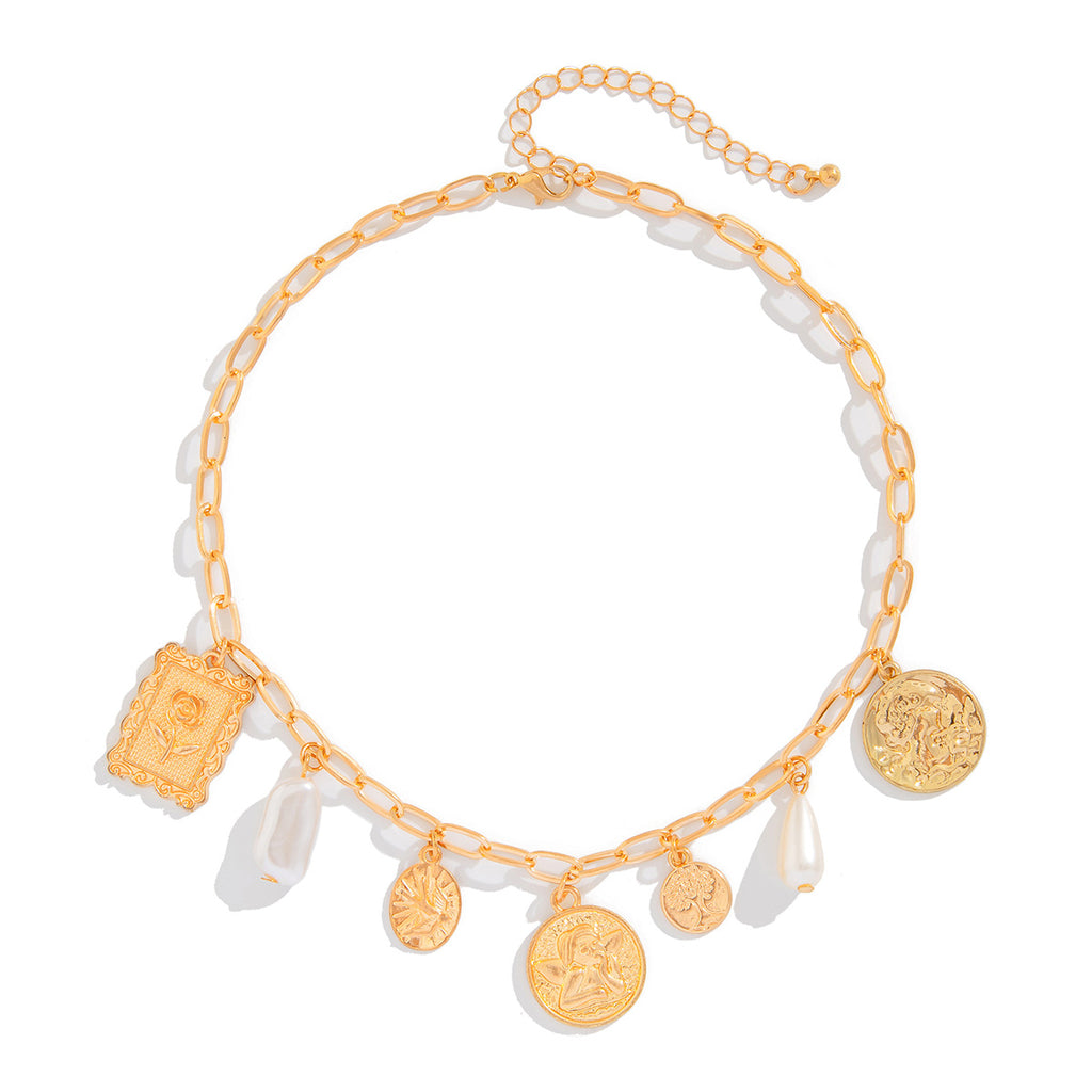 ☀️ Necklace + Sun Pendant Zircon Heart Fringe Necklace – Alloy Geometric