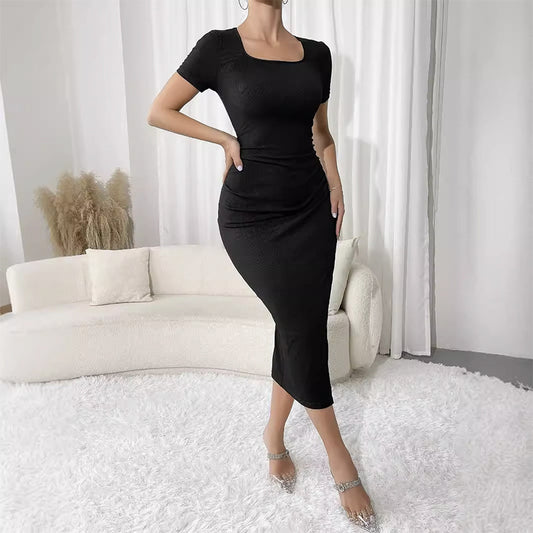 🖤 Spicy｜Side Slit Bodycon Off-Shoulder Maxi Dress