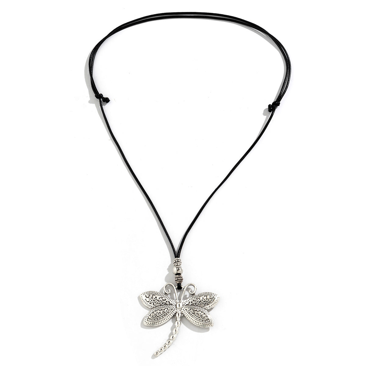 🐚 Necklace + Adjustable Shell Pendant Choker – Dragonfly Detail