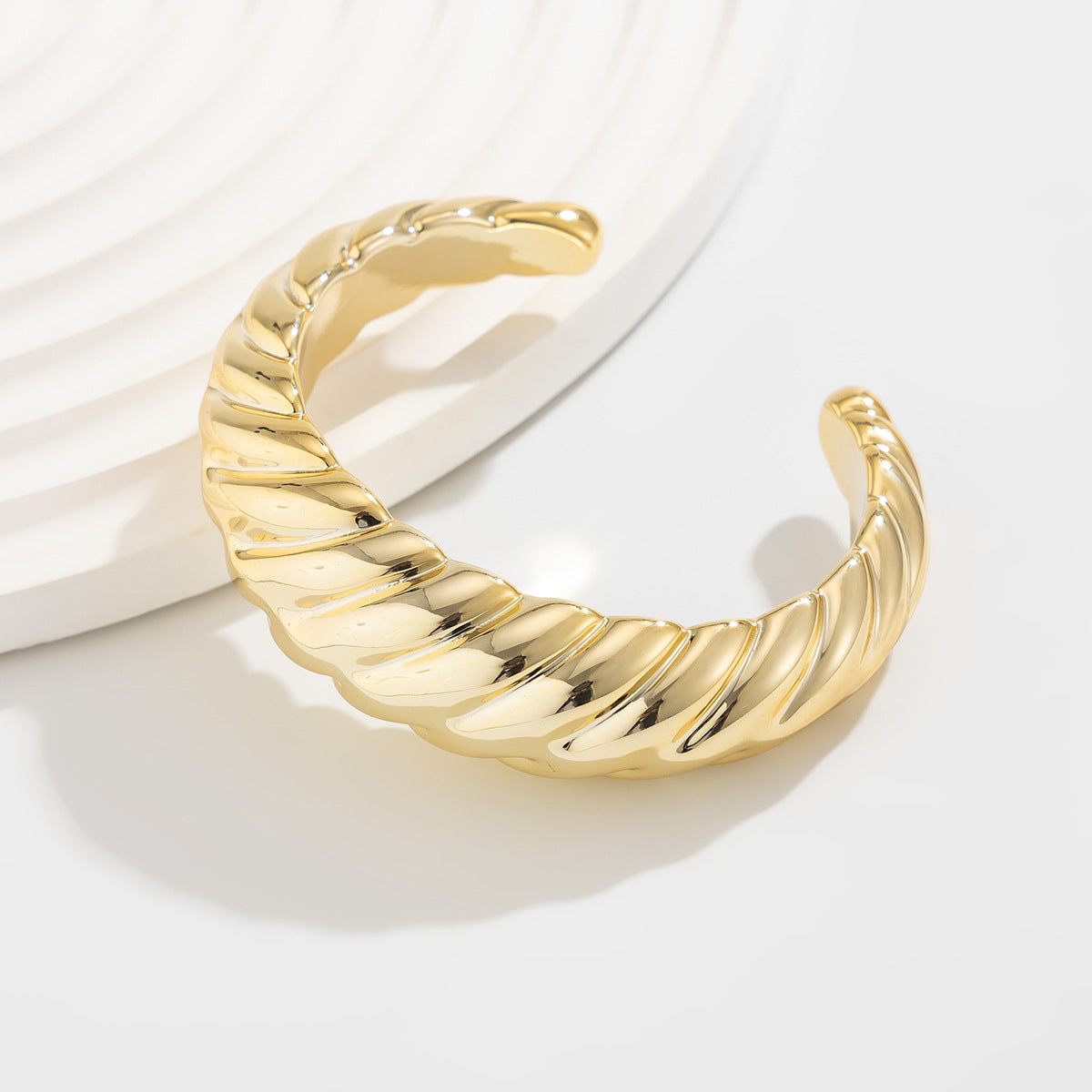 ✨ Bracelet Set + Irregular Glossy Metal CCB Bangles – Light Luxury Texture