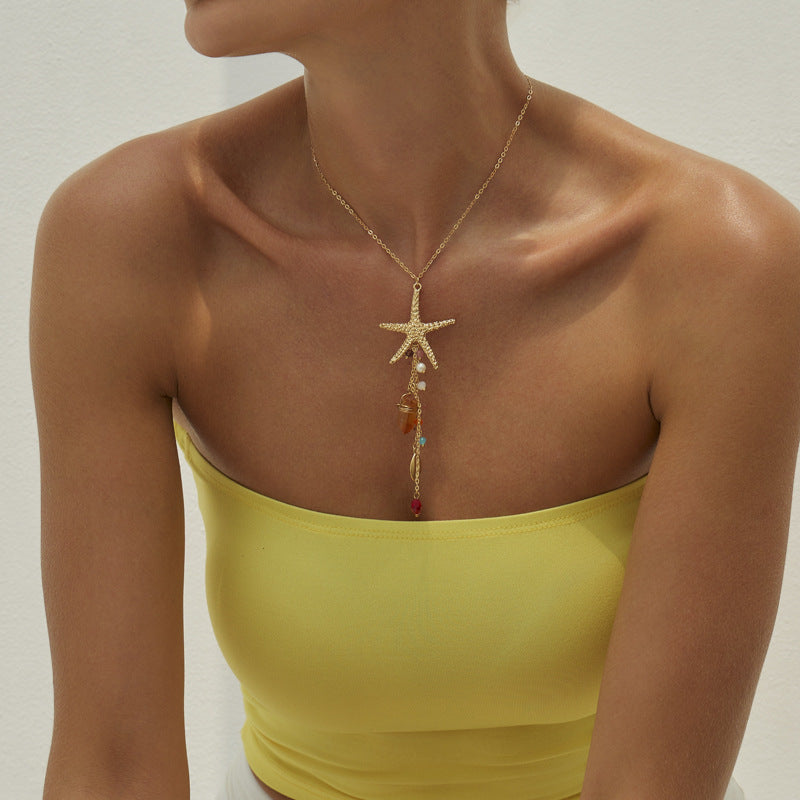 🐚 Necklace Set + Shell Tassel Pendant Chain Set – Summer Seaside Look