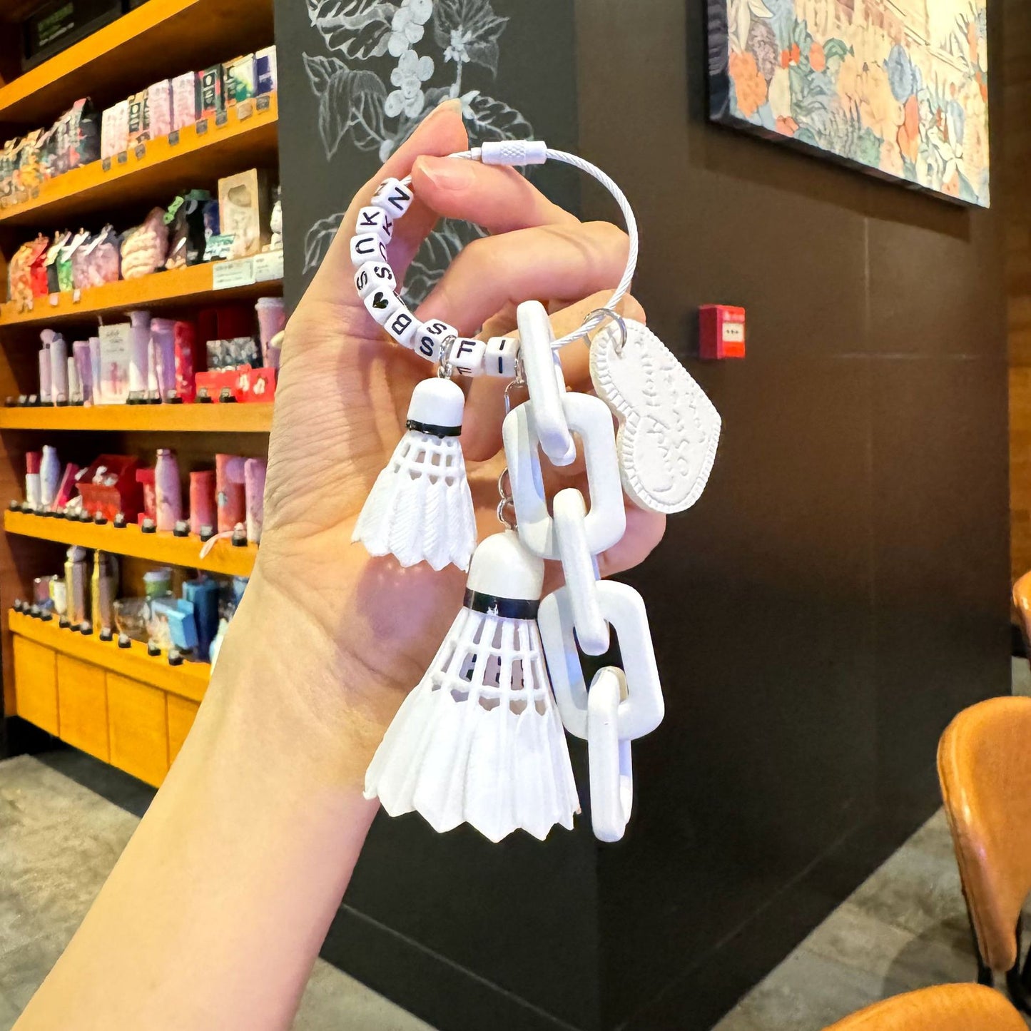 🎾 Heart-Shaped Tennis & Badminton Keychain — Macaron Colors for Gifts & Bags