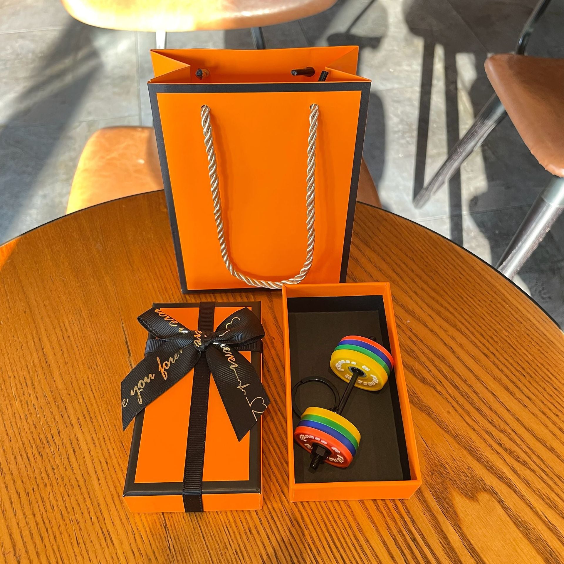 Dumbbell Silicone Keychain