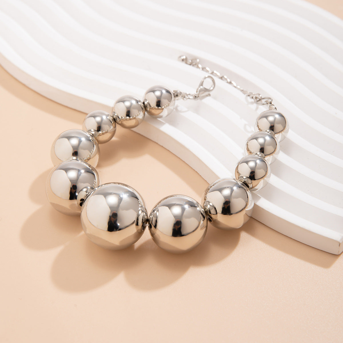 💥 Necklace + Punk Geometric Beaded Choker – Bold Statement