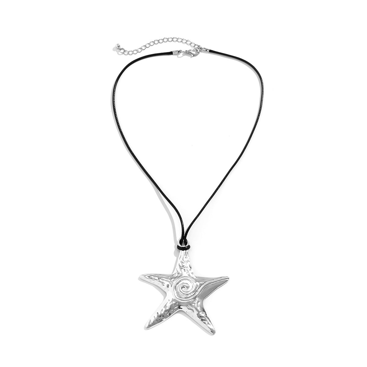 🐚 Choker + Velvet Bow Starfish Pendant Necklace – Statement Sweetpunk