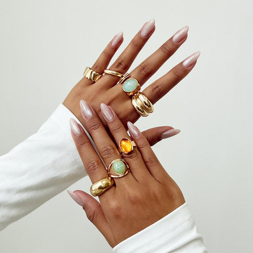 🌹 Ring Set + Acrylic Oversized Flower Ring Set – Y2K Statement Rose