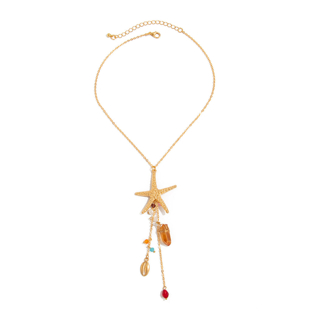 🐚 Necklace Set + Shell Tassel Pendant Chain Set – Summer Seaside Look
