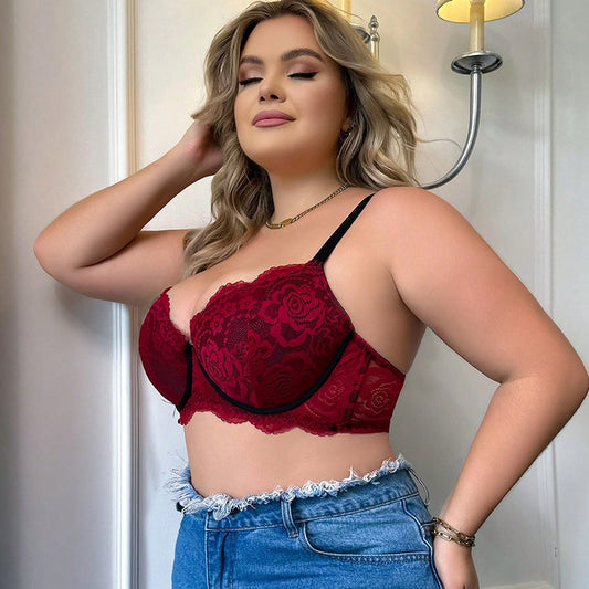 🖤 Spicy｜Waist-Cinching Spaghetti Strap Ruffle Trim Bra