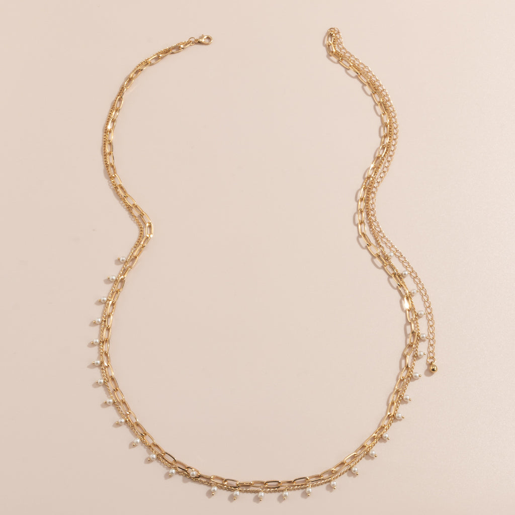 💫 Waist Chain + Pearl-Inspired Waist Belt – Multi-Layer Geometric Metal Chain
