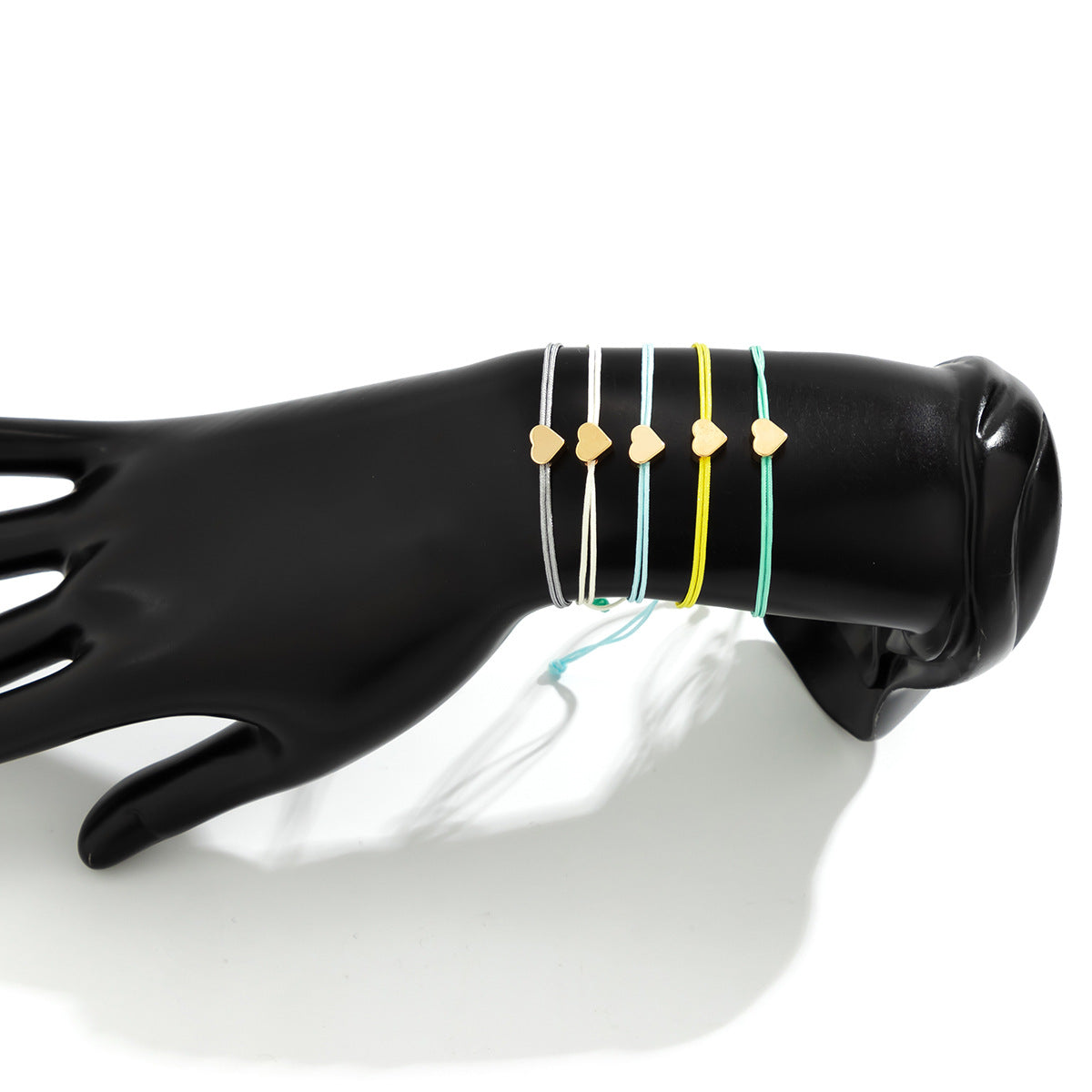 💝 Bracelet Set + Adjustable Colorful Heart Cord Bracelets – Sweet Multi-Pack