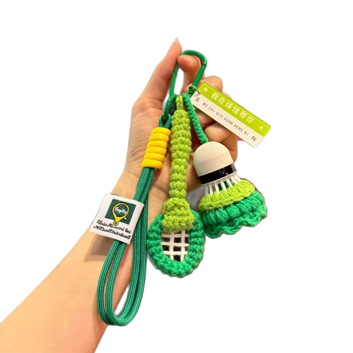 🏸 Crochet Badminton Keychain — Handmade Gift for Sporty Girls