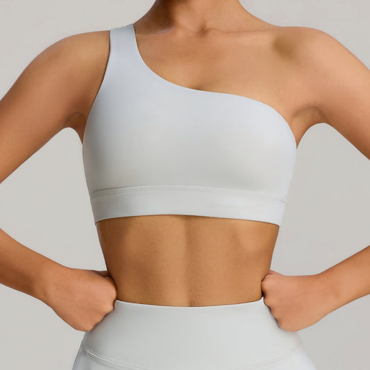 FlexBare AeroBra – One-Shoulder CloudTouch Sports Top