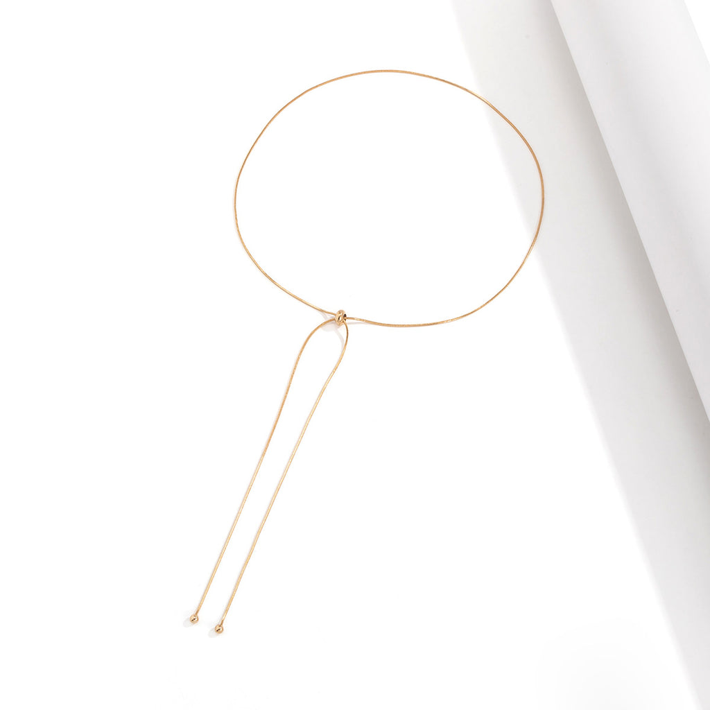 ✨ Necklace + Long Adjustable Tassel Box Snake Chain Necklace