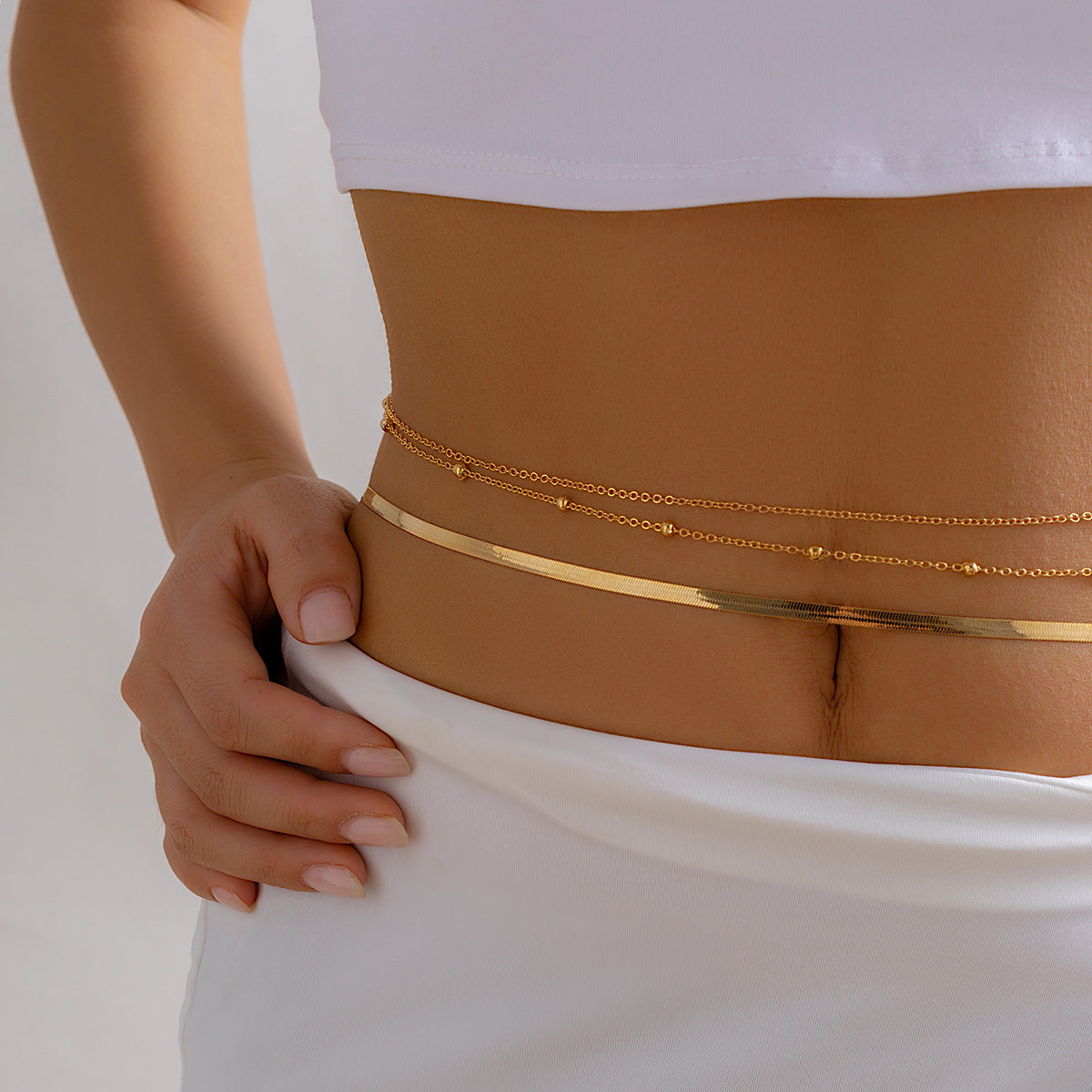 ✝️ Waist Chain + Cross Fringe Metal Body Chain – Vacation Style