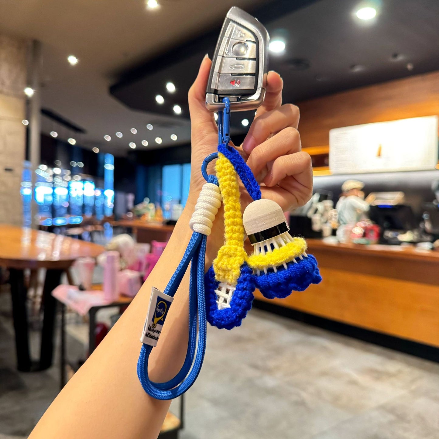 🏸 Crochet Badminton Keychain — Handmade Gift for Sporty Girls
