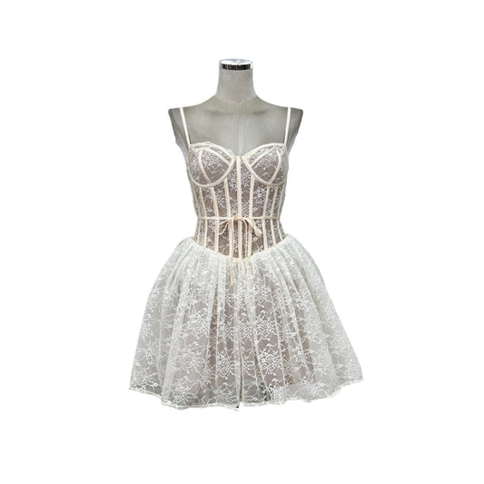 🎉 Spicy｜Lace Boned Puff Camisole Party Mini Dress
