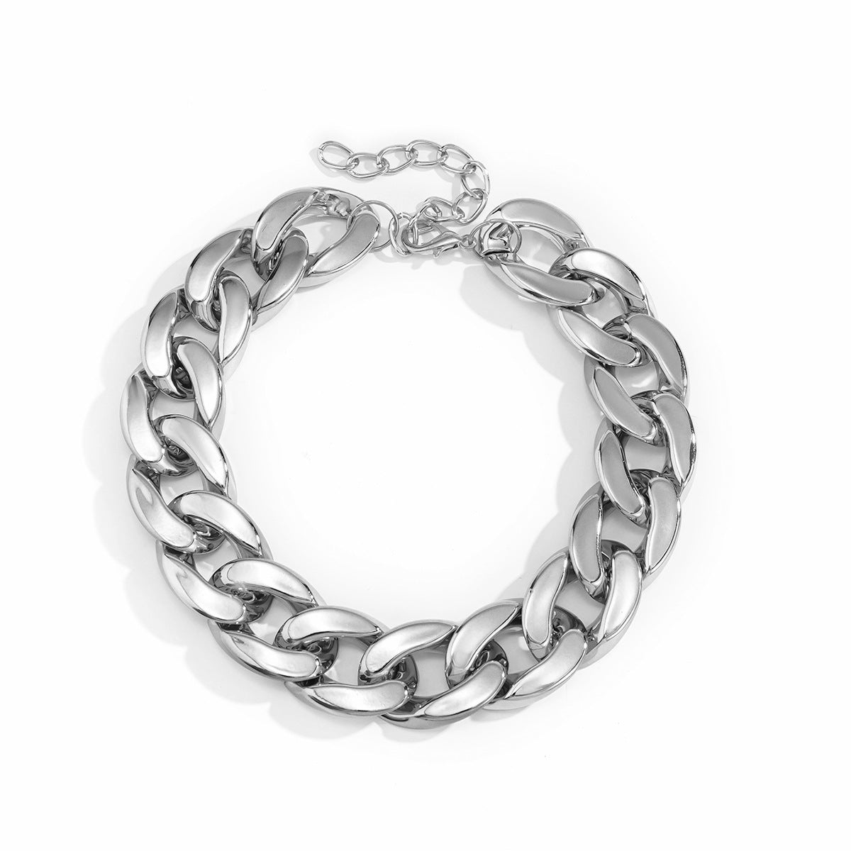 🎨 Necklace + Street Style Colorblock Chain Necklace – Geometric Bold Design