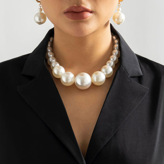 🐚 Necklace + Beaded Faux Pearl Retro Chain – Minimalist Ethnic Touch