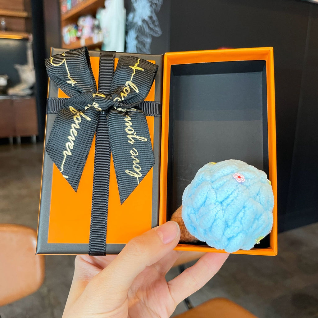 Crochet Yarn Ice Cream Keychain