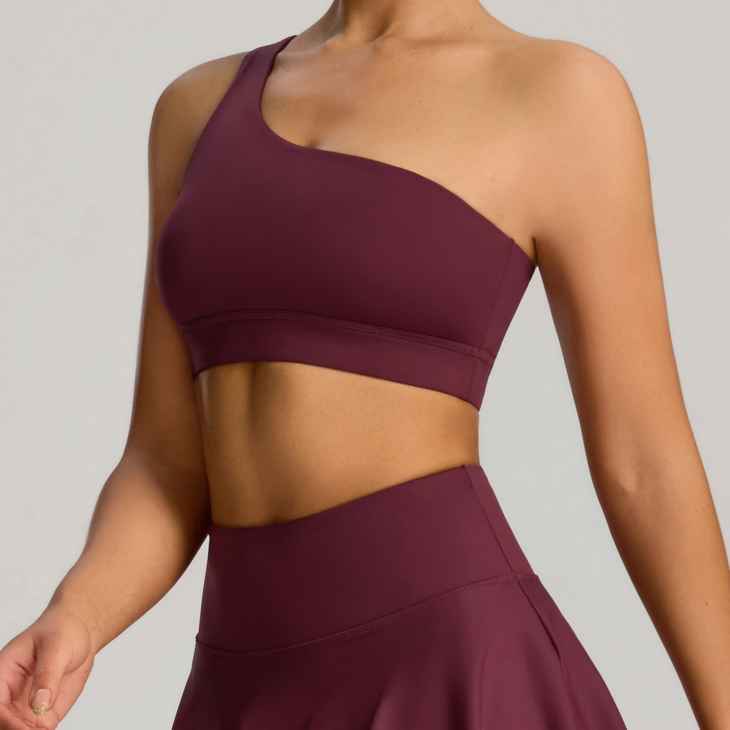 FlexBare AeroBra – One-Shoulder CloudTouch Sports Top