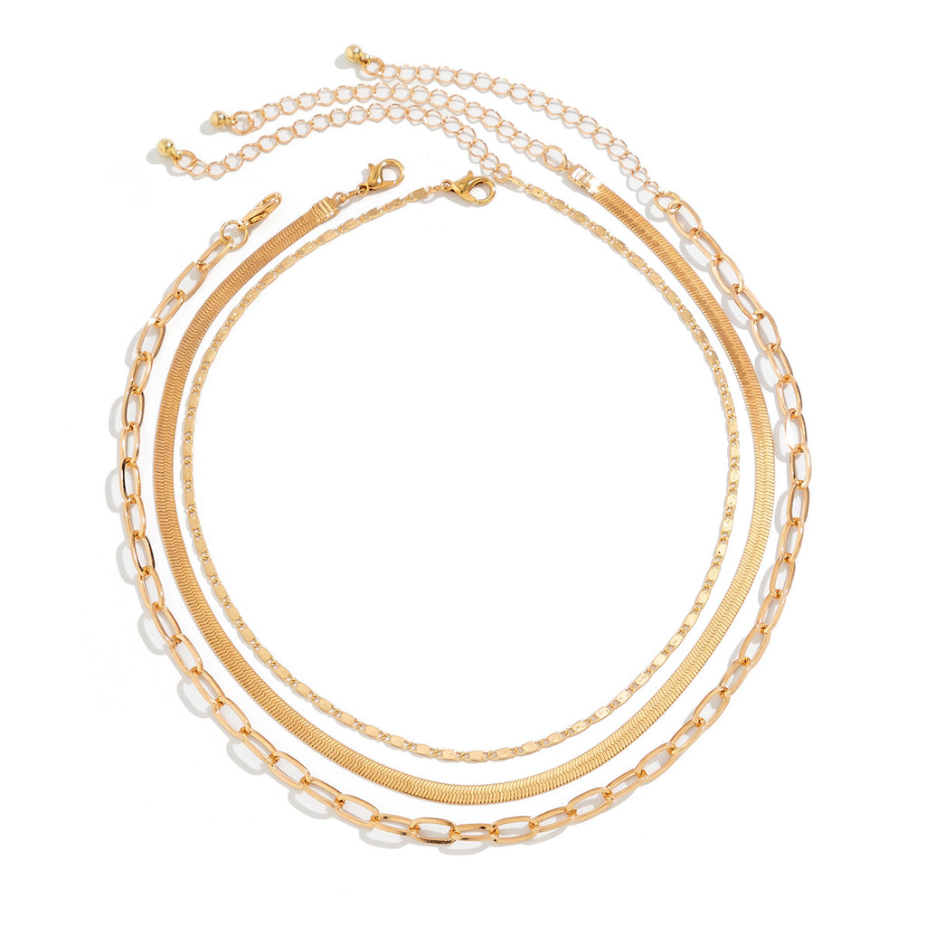 💕 Necklace + Colorblock Snake Chain With Heart Rhinestones