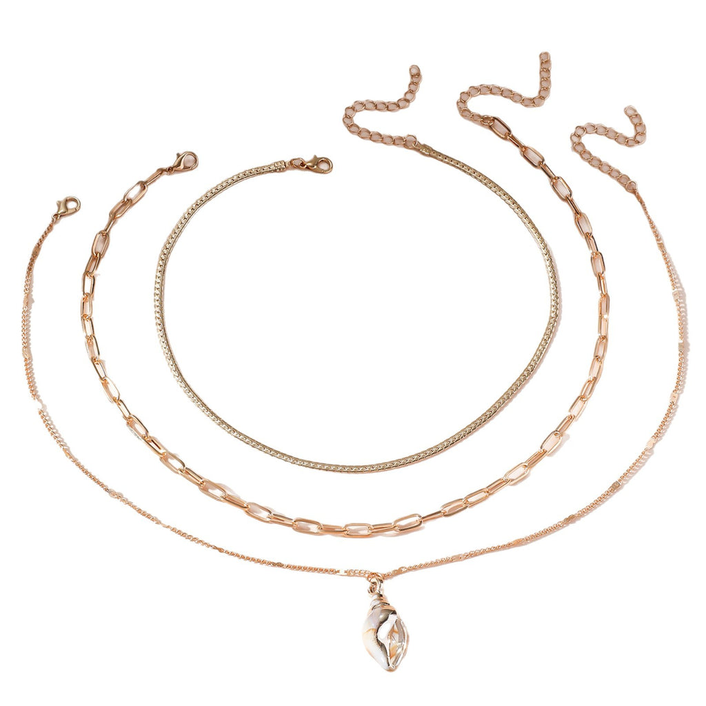 🐚 Necklace + Conch Pendant Necklace – Boho Ocean Style