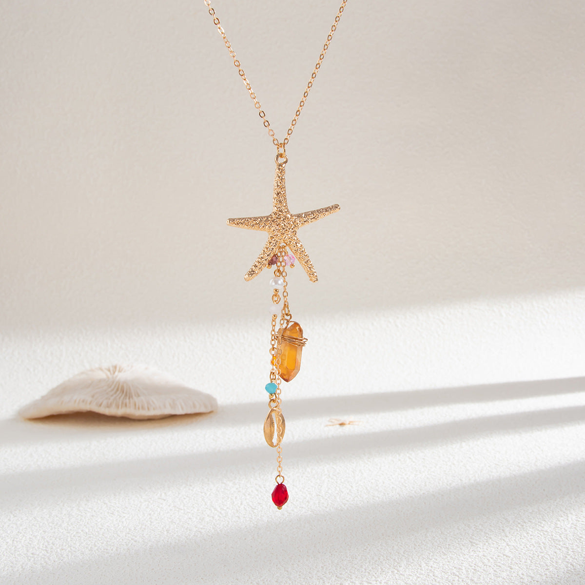 🐚 Necklace Set + Shell Tassel Pendant Chain Set – Summer Seaside Look