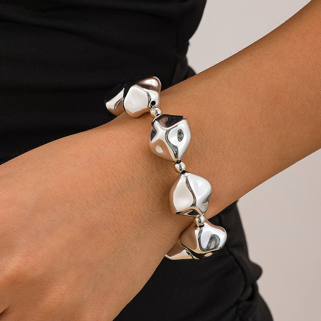 🧿 Necklace Set + Irregular CCB Beads + Geometric Pearl Layered Necklace